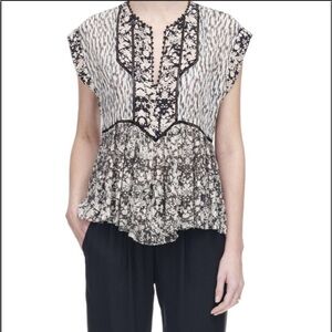 Rebecca Taylor sleeveless silk print top